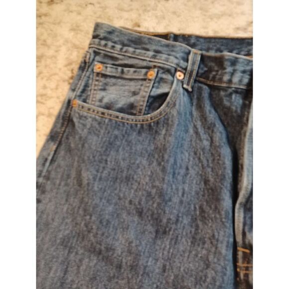 Levi's 501 Button Fly Light Acid Wash Straight Leg Denim 38 29 - Picture 3 of 7